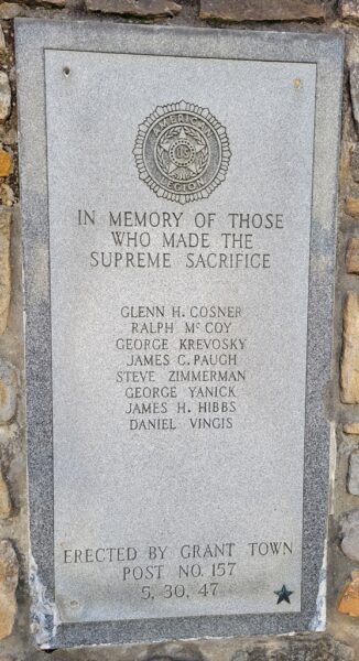 GRANT TOWN POST NO. 157 SUPREME SACRIFICE MEMORIAL