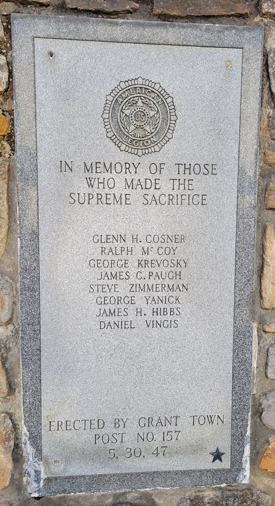 GRANT TOWN POST NO. 157 SUPREME SACRIFICE MEMORIAL