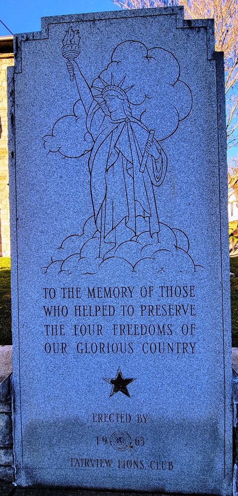 FAIRVIEW LIONS CLUB VETERANS MEMORIAL CLOSE-UP