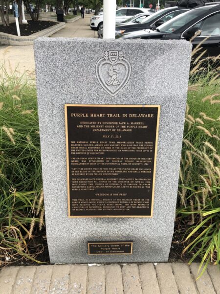 PURPLE HEART TRAIL IN DELAWARE WAR MEMORIAL