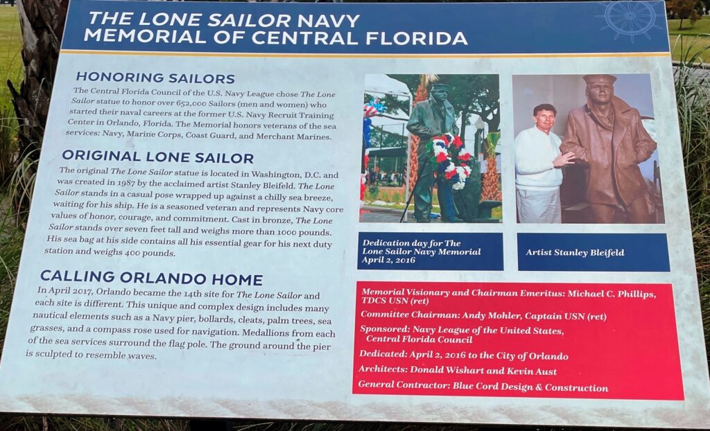 THE LONE SAILOR NAVY MEMORIAL OF CENTRAL FLORIDA PANEL