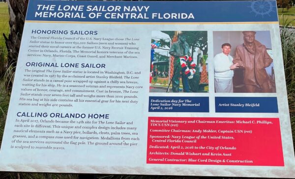 THE LONE SAILOR NAVY MEMORIAL OF CENTRAL FLORIDA PANEL