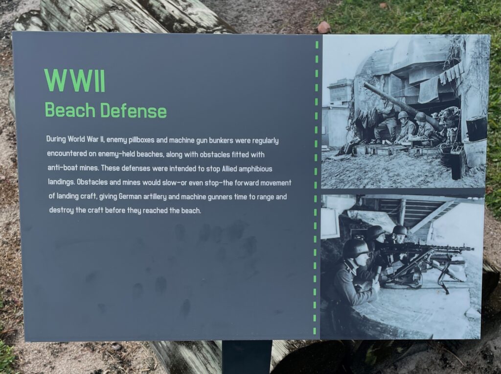 WWII BEACH DEFENSE MEMORIAL MARKER