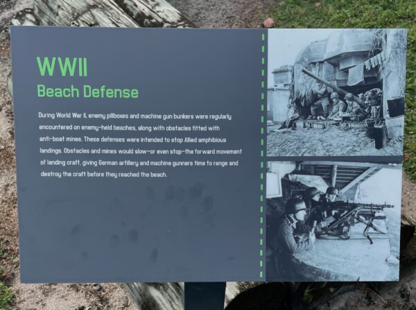 WWII BEACH DEFENSE MEMORIAL MARKER