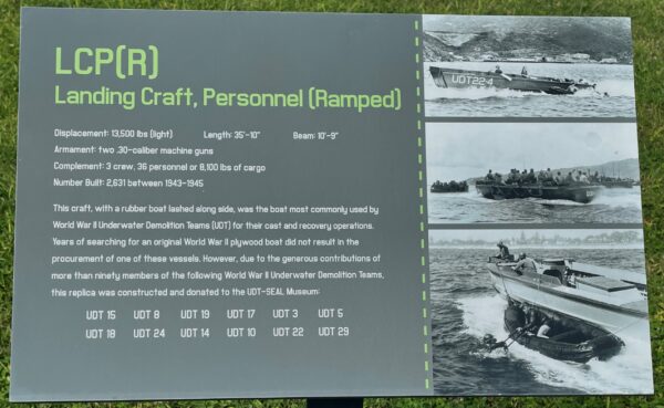 LCP(R) LANDING CRAFT, PERSONNEL (RAMPED) MEMORIAL MARKER