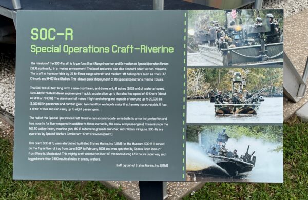 SOC-R SPECIAL OPERATIONS CRAFT-RIVERINE MEMORIAL MARKER