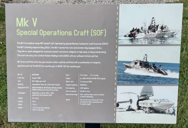 MK V SPECIAL OPERATIONS CARFT (SOF) MEMORIAL MARKER