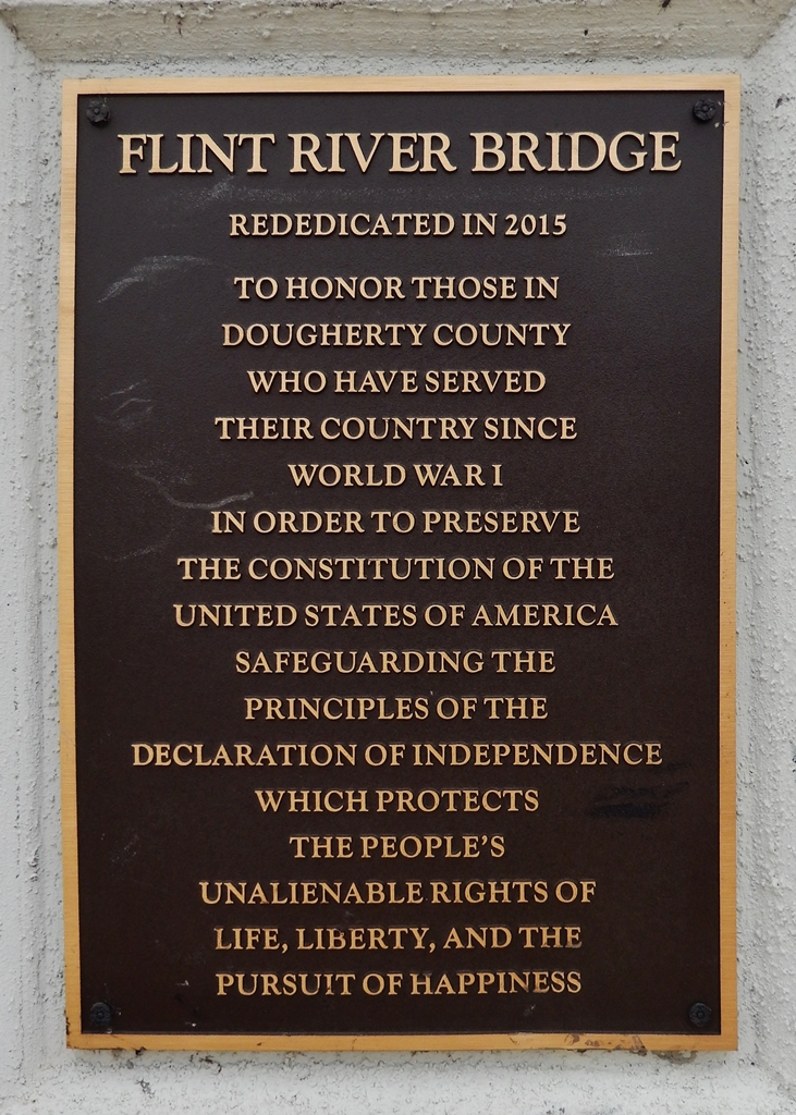 FLINT RIVER BRIDGE WORLD WAR I MEMORIAL PLAQUE B