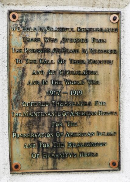 FLINT RIVER BRIDGE WORLD WAR I MEMORIAL PLAQUE A