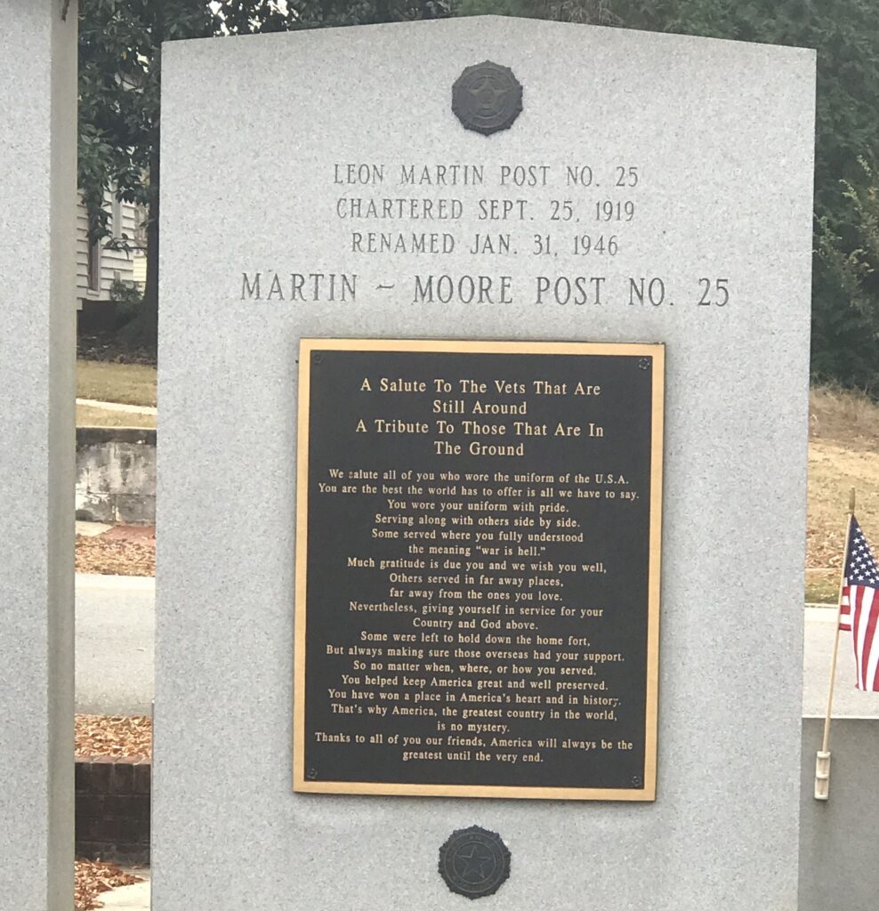 LAMAR COUNTY 20TH CENTURY WAR VETERANS MEMORIAL PLAQUE F