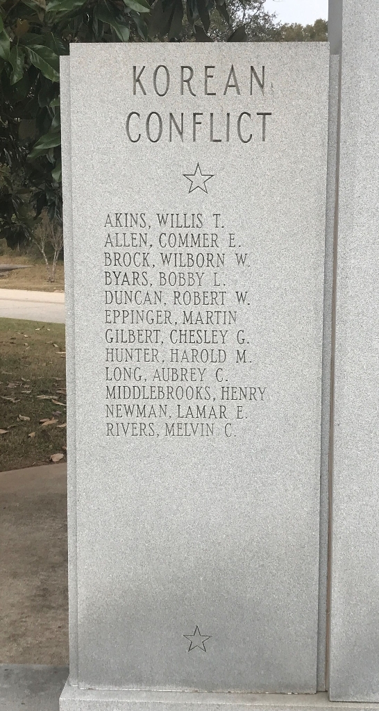 SPALDING COUNTY KOREAN AND VIETNAM CONFLICTS MEMORIAL LEFT STONE