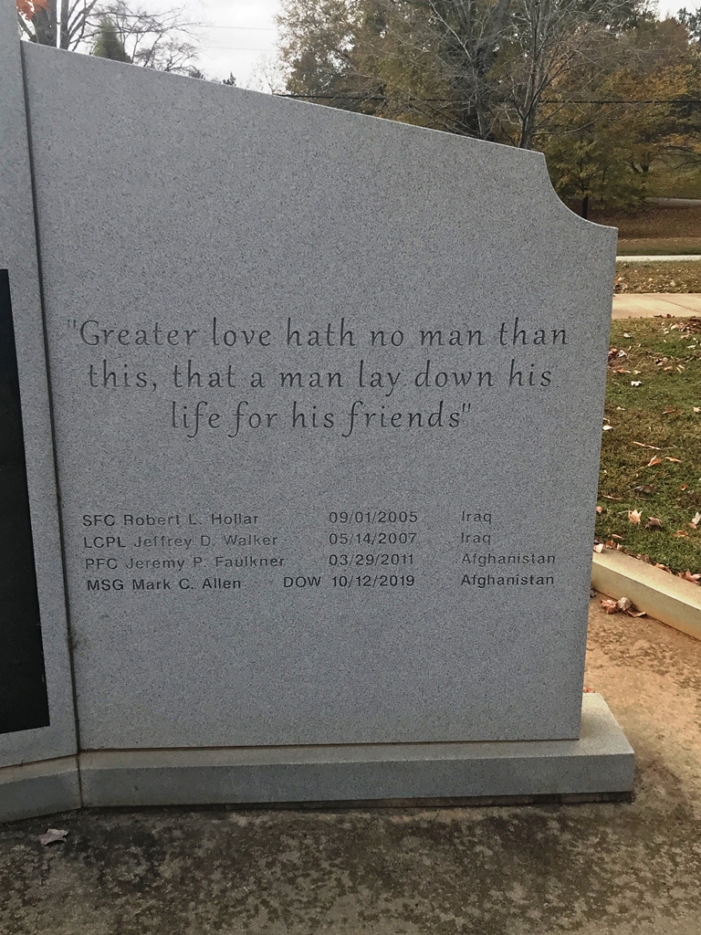 CITY OF GRIFFIN GLOBAL WAR ON TERROR MEMORIAL RIGHT STONE