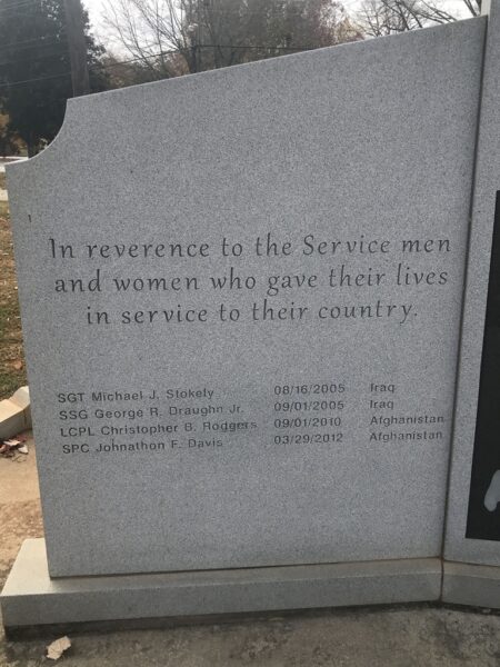 CITY OF GRIFFIN GLOBAL WAR ON TERROR MEMORIAL LEFT STONE