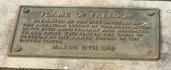 CITY OF GRIFFIN “FLAME OF FREEDOM” MEMORIAL PLAQUE