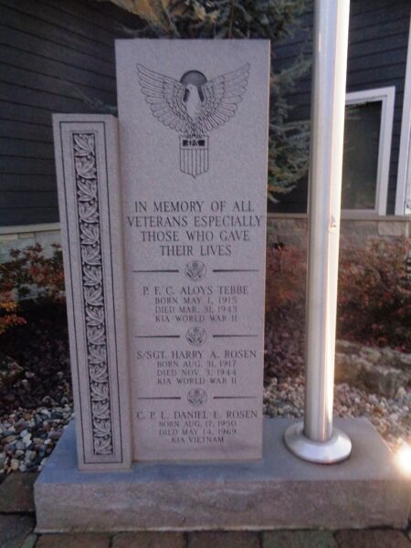 SAINT ROSE CEMETERY ALL VETERANS MEMORIAL BACK