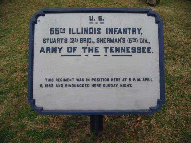 U.S. 55TH ILLINOIS INFANTRY MEMORIAL PLAQUE I