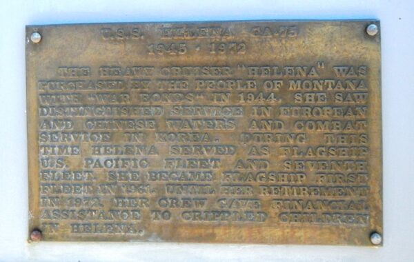 U.S.S. HELENA WAR MEMORIAL PLAQUE F