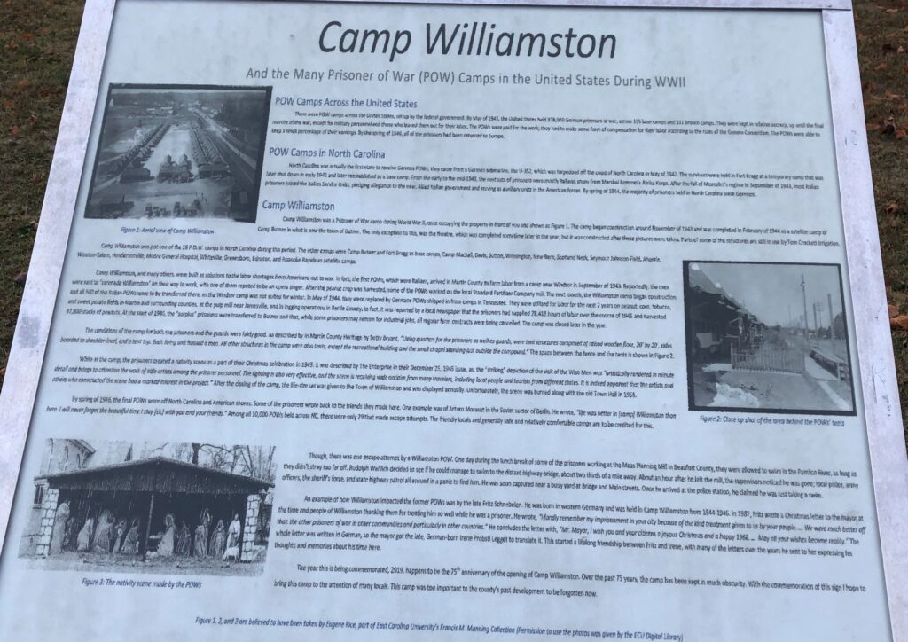 CAMP WILLIAMSTON WAR MEMORIAL PANEL