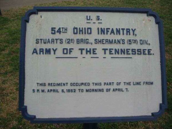 U.S. 54TH OHIO INFANTRY MEMORIAL PLAQUE I