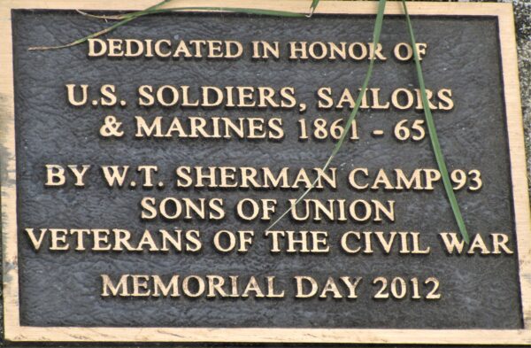 U.S. SOLDIERS, SAILORS & MARINES 18612-65 WAR MEMORIAL PLAQUE