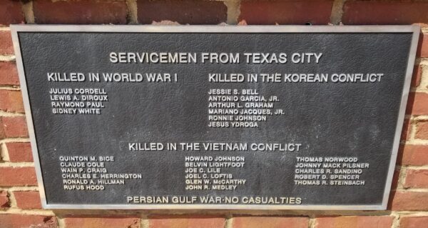 SERVICEMEN FROM TEXAS CITY WAR MEMORIAL PLAQUE C
