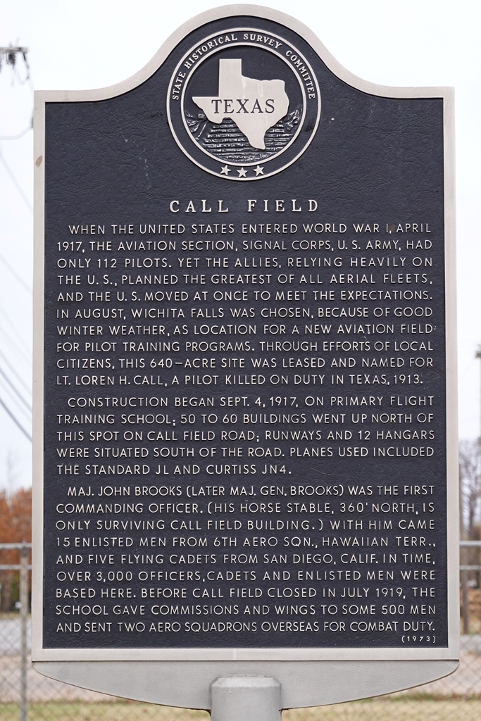 CALL FIELD WAR MEMORIAL MARKER