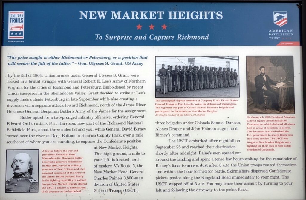 NEW MARKET HEIGHTS TO SUPRISE AND CAPTURE RICHMOND MEMORIAL PANEL