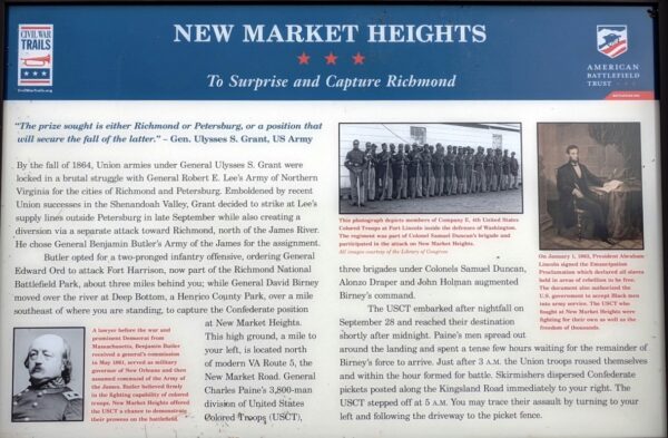 NEW MARKET HEIGHTS TO SUPRISE AND CAPTURE RICHMOND MEMORIAL PANEL