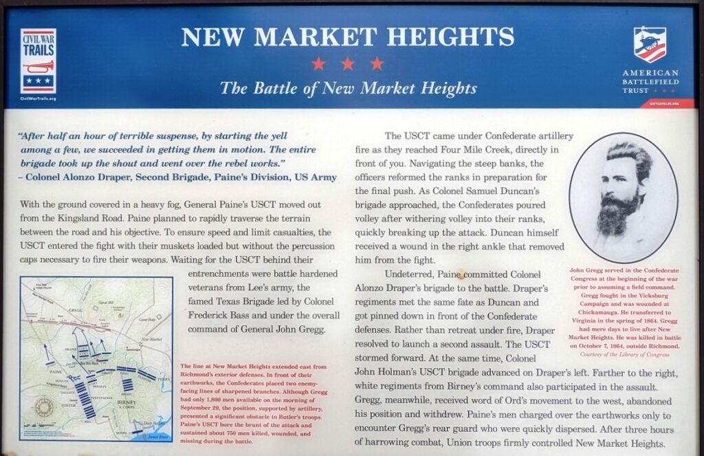 NEW MARKET HEIGHTS WAR MEMORIAL PANEL