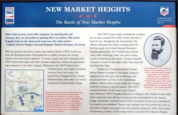 NEW MARKET HEIGHTS WAR MEMORIAL PANEL