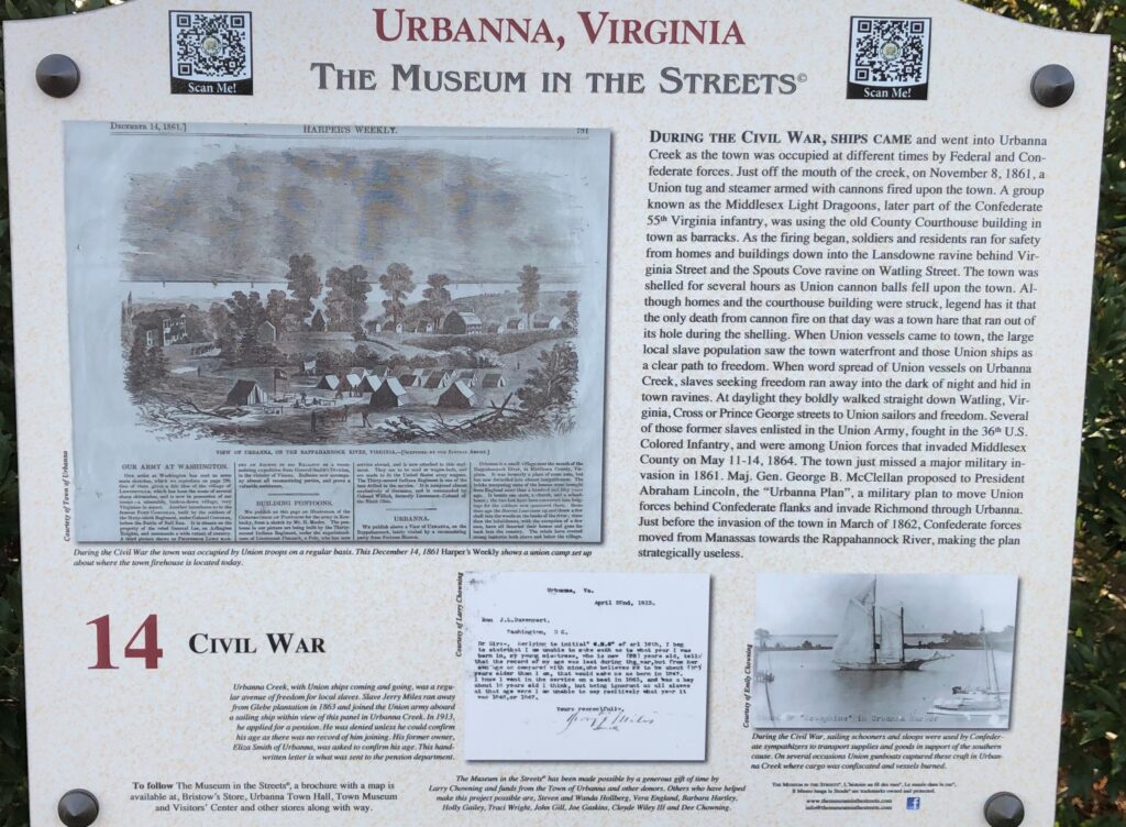 URBANA , VIRGINIA CIVIL WAR MEMORIAL PLAQUE