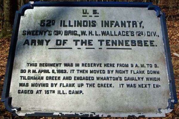 U.S. 52D ILLINOIS INFANTRY MEMORIAL PLAQUE