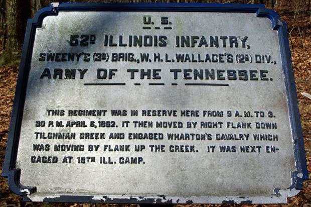U.S. 52D ILLINOIS INFANTRY MEMORIAL PLAQUE
