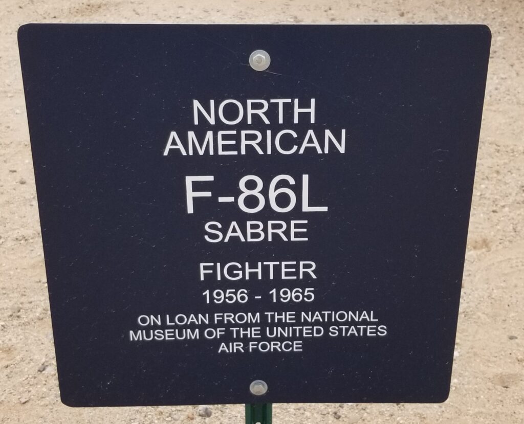 NORTH AMERICAN F-86L SABRE FIGHTER MEMORIAL AIRCRAFT PLAQUE