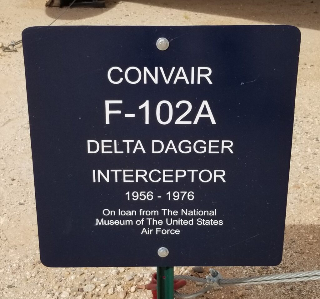 CONVAIR F-1021A DELTA DAGGER INTERCEPTOR MEMORIAL AIRCRAFT PLAQUE