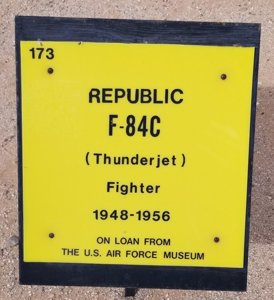REPUBLIC F-84C (THUNDERJET) FIGHTER MEMORIAL AIRCRAFT PLAQUE