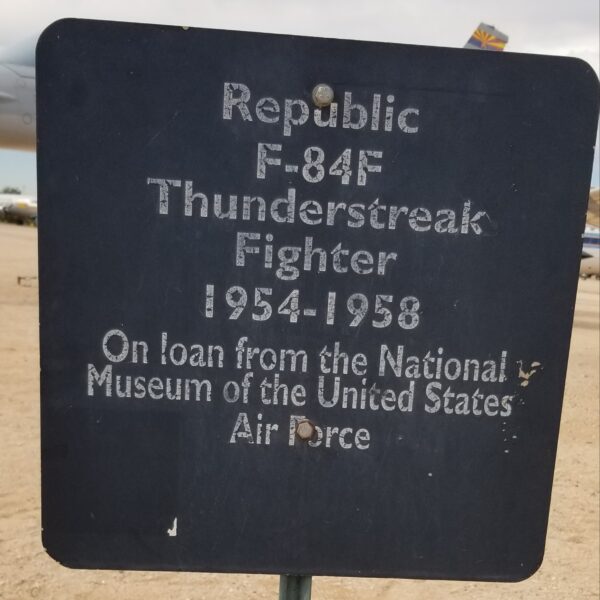 REPUBLIC F-84F THUNDERSTREAK FIGHTER MEMORIAL AIRCRAFT PLAQUE