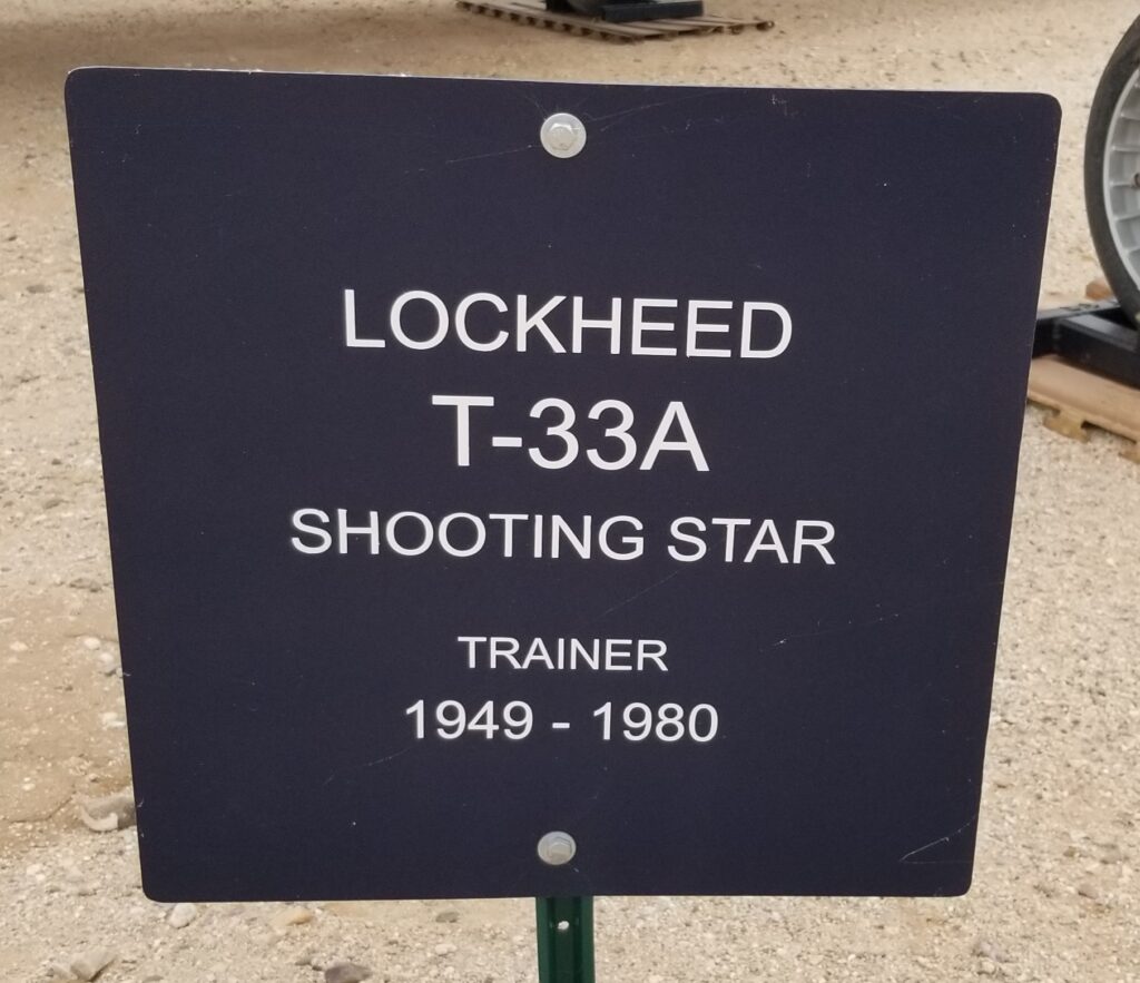 LOCKHEED T-33A SHOOTING STAR MEMORIAL AIRCRAFT PLAQUE