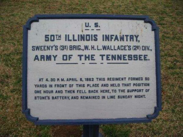 U.S. 50TH ILLINOIS INFANTRY MEMORIAL PLAQUE