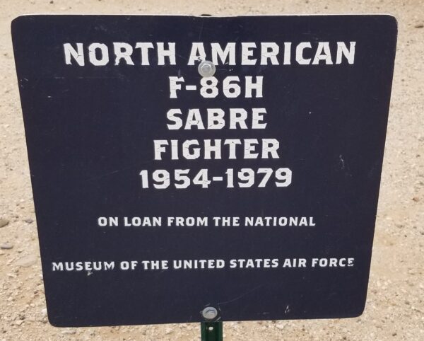 NORTH AMERICAN F-86H SABRE FIGHTER MEMORIAL AIRCRAFT PLAQUE