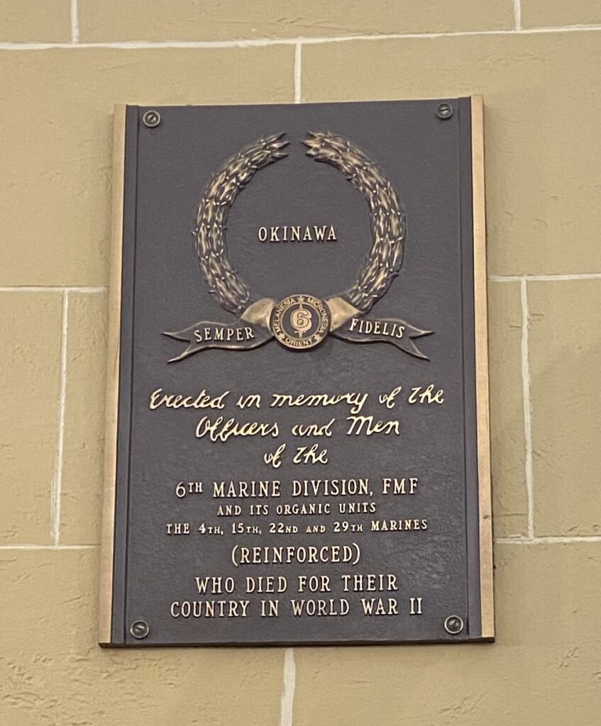 6TH MARINE DIVISION, FMF MEMORIAL PLAQUE