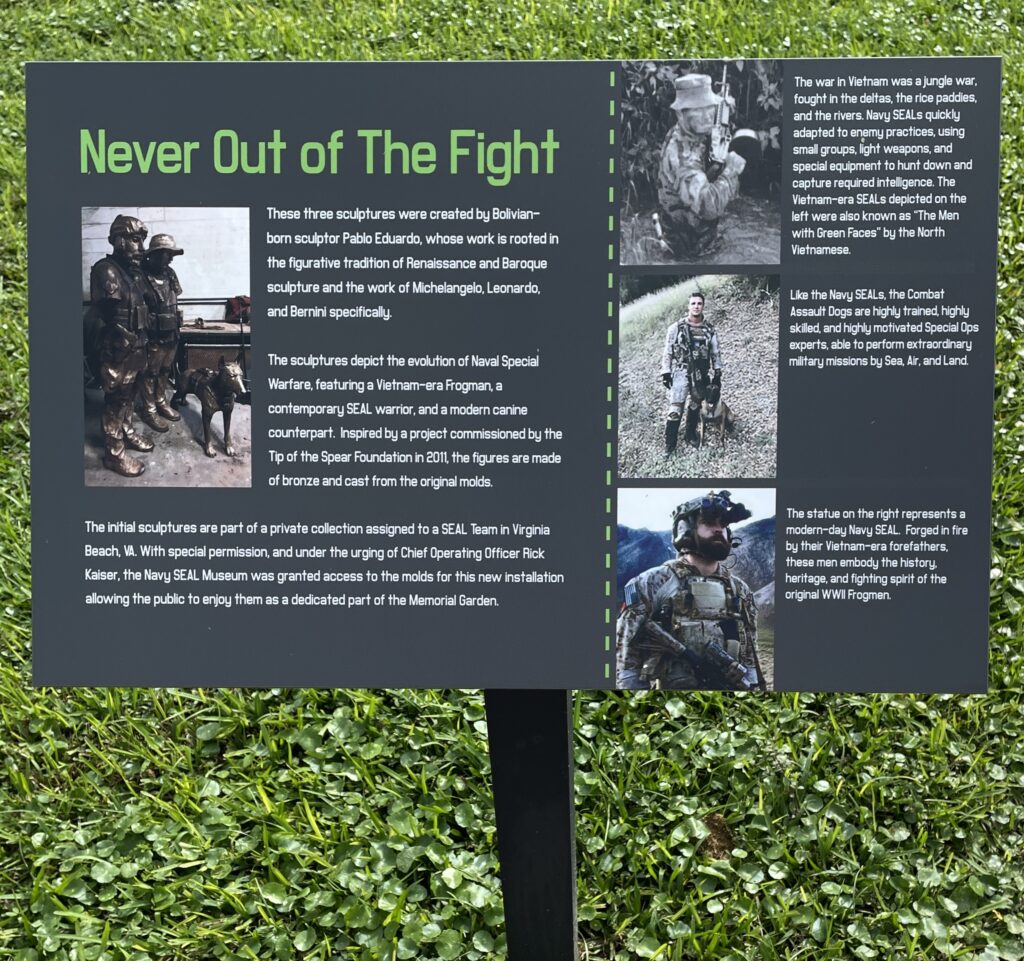 NEVER OUT OF THE FIGHT WAR MEMORIAL MARKER