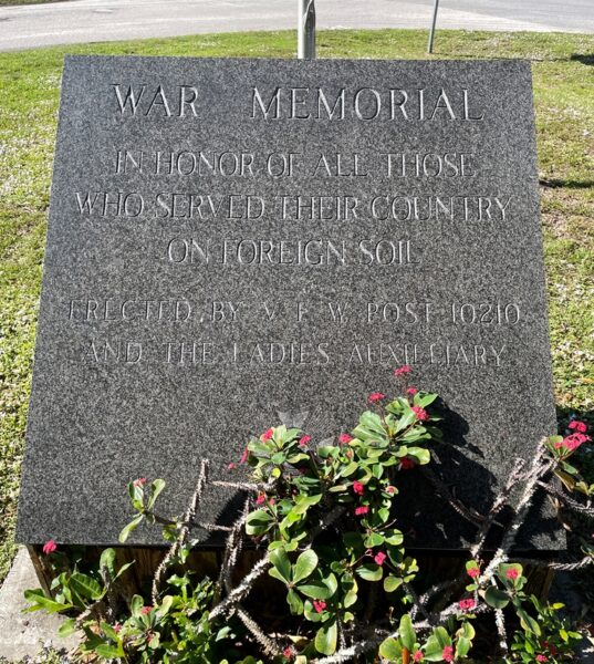 V.F.W. POST 10210 WAR MEMORIAL FLAGPOLE STONE