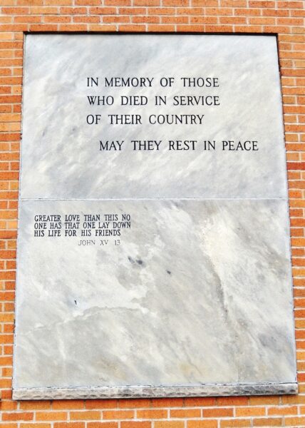 WORLD WAR II FOR GOD AND COUNTRY MEMORIAL PANEL B