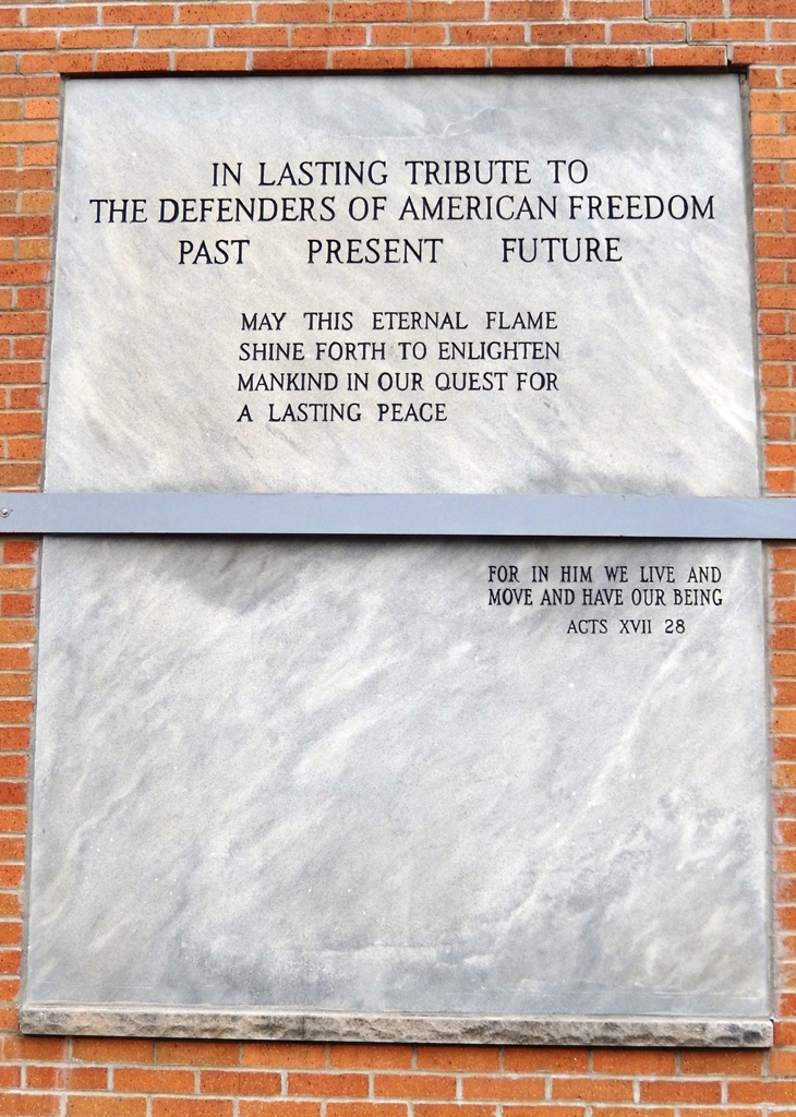 WORLD WAR II FOR GOD AND COUNTRY MEMORIAL PANEL A