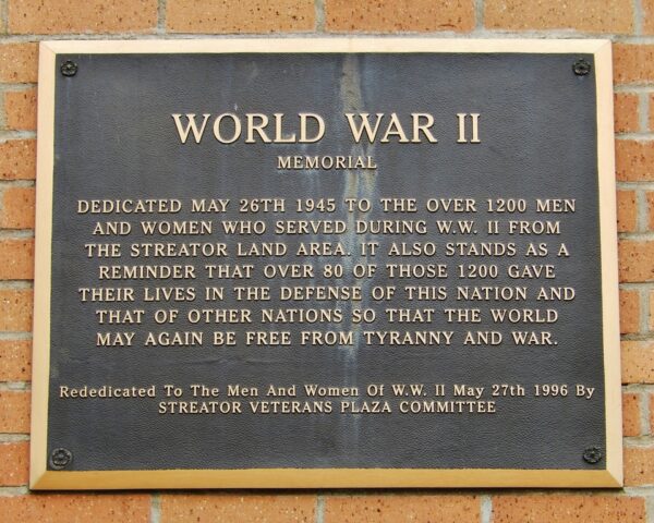 WORLD WAR II FOR GOD AND COUNTRY MEMORIAL PLAQUE