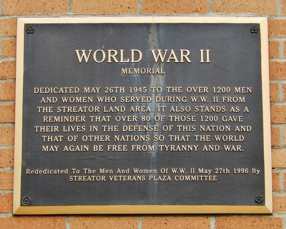 WORLD WAR II FOR GOD AND COUNTRY MEMORIAL PLAQUE