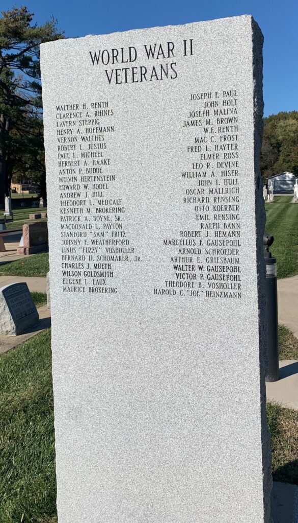 NEW BADEN WAR VETERANS MEMORIAL STONE C