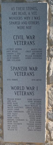 NEW BADEN WAR VETERANS MEMORIAL STONE A