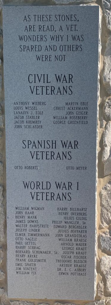 NEW BADEN WAR VETERANS MEMORIAL STONE A